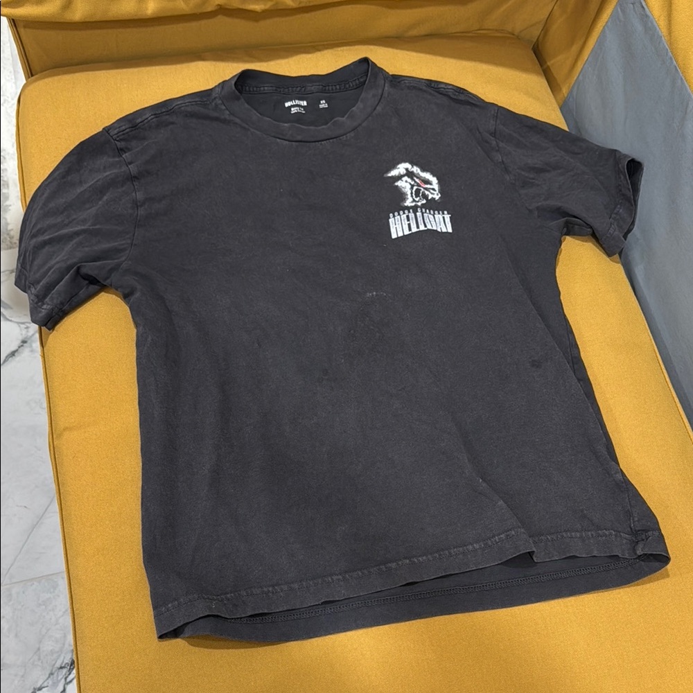 Hollister Black Short Sleeve Tee Casual Crew Neck